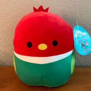 Squishmallows Emiliano 7” Quetzal Bird Mexico Squad NWT Green White Red Plush